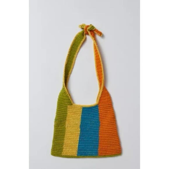 Urban Outfitters Handbags - Urban Outfitters TORI Small Hobo Stripe Crochet Boho Festival Shoulder Bag NWOT